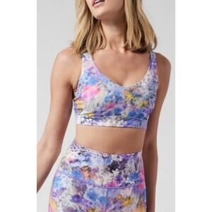 ATHLETA Solace Renewed Bloom Floral Strappy Sports Bra Bralette